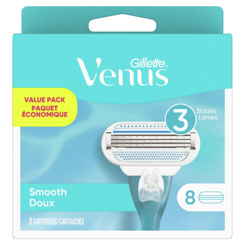 Gillette Venus Smooth Women's Razor Blade Refills 8 Catridges