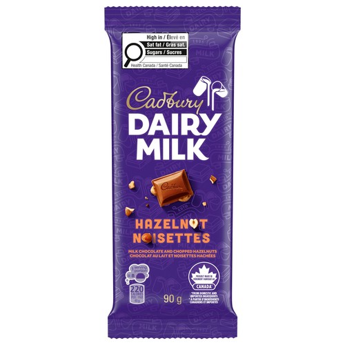 Cadbury Dairy Milk Chocolate Bar With Chopped Hazelnuts 90 g