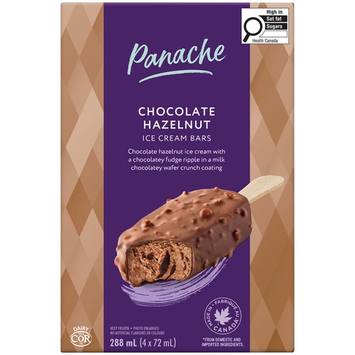 Panache Ice Cream Bar Hazelnut Chocolate 4 x 72 ml