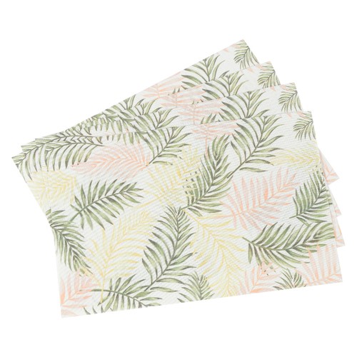 Cantina Placemats Textilene Leaves Print 4 Pack