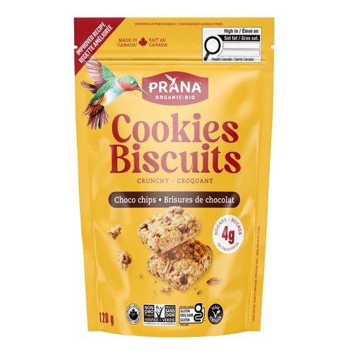 Prana Organic Cookie Squares Chocolate Chips 120 g