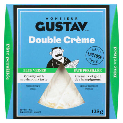 Monsieur Gustav Lactose Free Cheese Double Cream Blue Veined 125 g