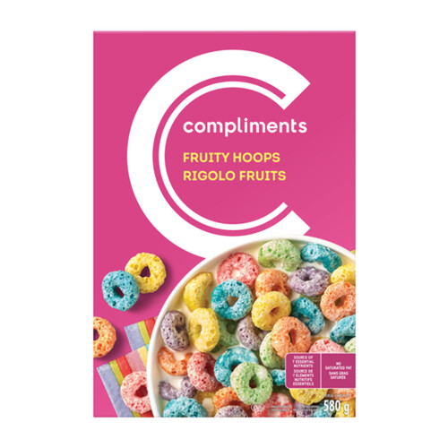 Compliments Fruity Hoops Cereal 580 g
