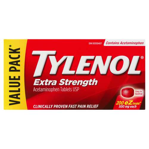Tylenol Extra Strength 500mg EZ Tabs 200 EA