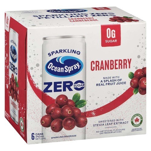 Ocean Spray Sparkling Beverage Cranberry 6 x 340 ml (cans)