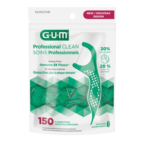 GUM Professional Clean Flossers 150 Count