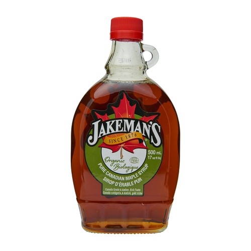 Jakeman's Organic Maple Syrup Amber Kent Glass 500 ml