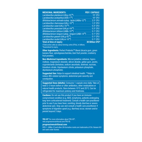 Progressive Vegan Probiotic Perfect 30 Billion CFU Vegetable Capsules 30 Count