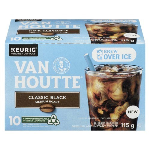 Van Houtte Coffee Pods Classic Black Brew Over Ice K-Cups 10 Count