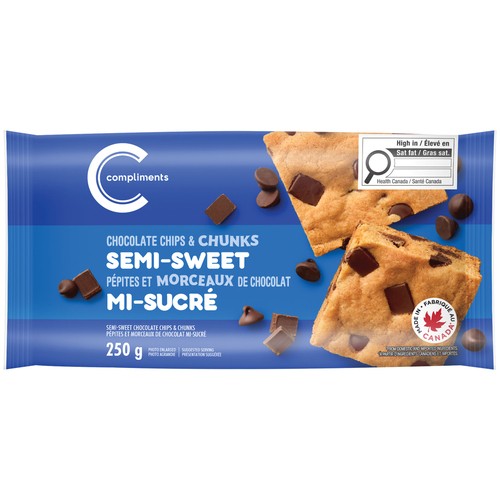 Compliments Chocolate Chips & Chunks Semi Sweet 250 g