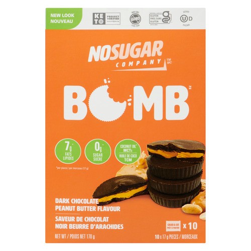 No Sugar Keto Bomb Dark Chocolate Peanut Butter 170 g