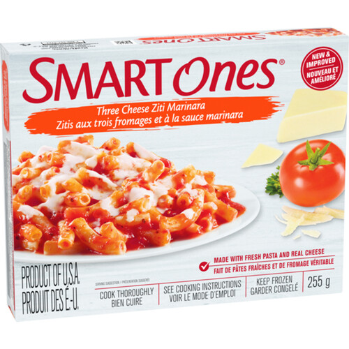 Smart Ones Three Cheese Ziti Marinara Frozen Meal 255 g