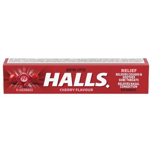 Halls Mentho-Lyptus Cough Drops Lozenges Cherry 9 Count