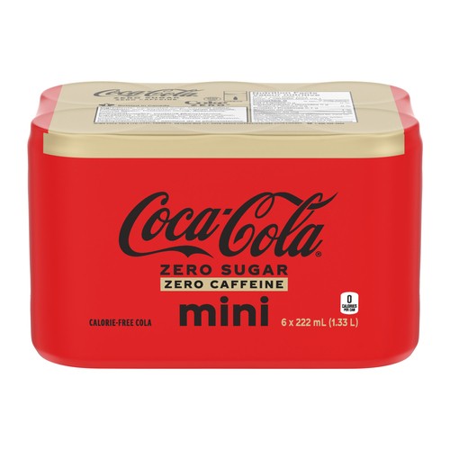 Coca-Cola Zero Sugar Zero Caffeine Soda Mini 6 x 222 ml (cans)
