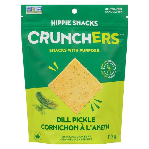 Hippie Snack Crunchers Snacking Crackers Dill Pickle 110 g