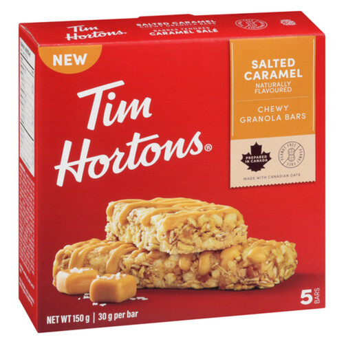 Tim Hortons Nut free Chewy Granola Bar Salted Caramel 5 x 150 g