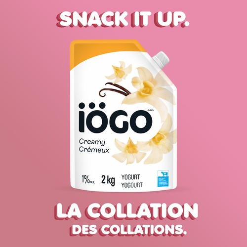 iÖGO Lactose-Free 1% Yogurt Pouch Creamy Vanilla 2 kg