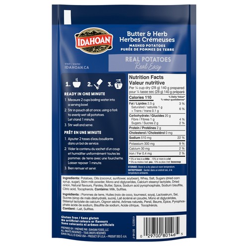 Idahoan Mashed Potatoes Butter & Herb 113 g