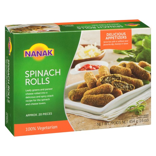 Nanak Vegetarian Spinach Rolls 454 g