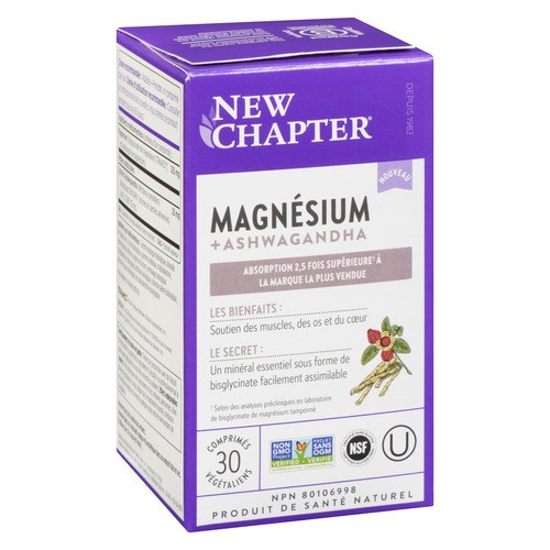 New Chapter Supplements Magnesium + Ashwagandha 30 Tablets