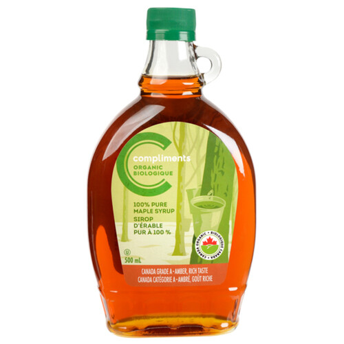 Compliments Organic Maple Syrup Amber Rich Taste 500 ml