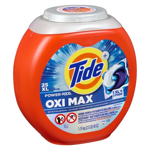 Tide Laundry Detergent Power Pods Oxi Max 25 Pacs 1.15 kg