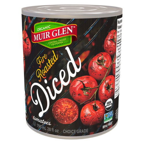 Muir Glen Organic Diced Tomatoes Fire Roasted 796 ml