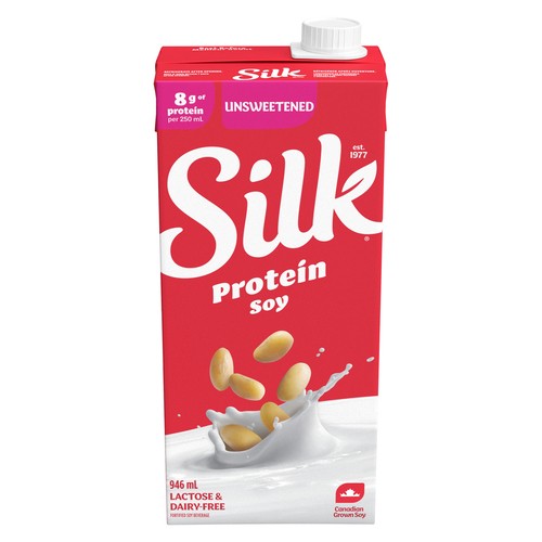 Silk Dairy-Free Unsweetened Soy Milk Alternative Original Shelf Stable 946 ml