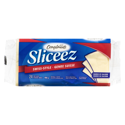 Compliments Sliced Cheese Swiss Style 24 Slices 450 g