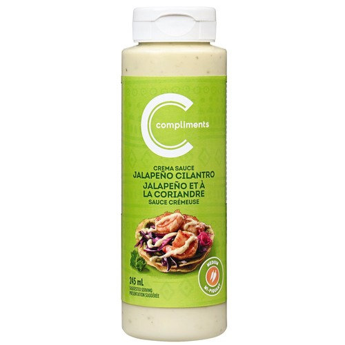 Compliments Crema Sauce Jalapeno Cilantro 245 ml