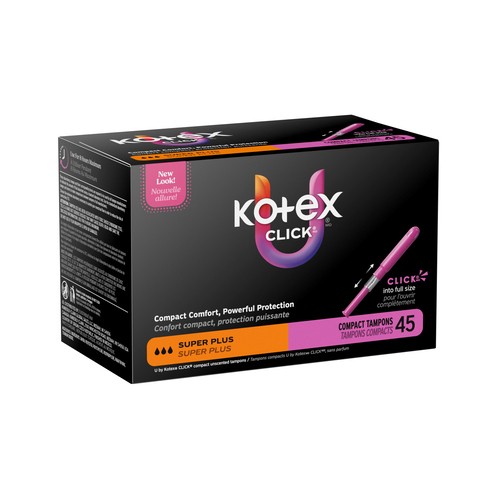 U by Kotex Click Compact Tampons Super Plus Absorbency Unscented 45 Count