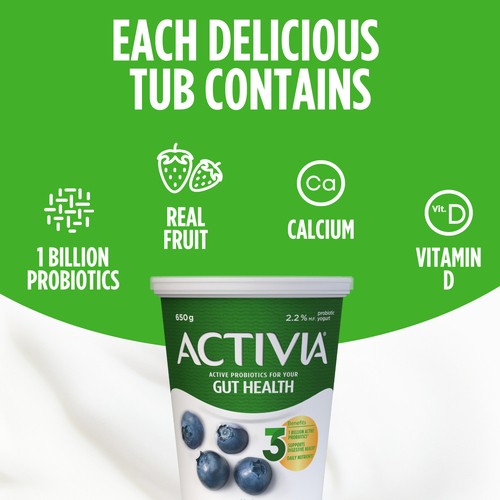 Activia 2.2% Yogurt With Probiotics Blueberry 650 g