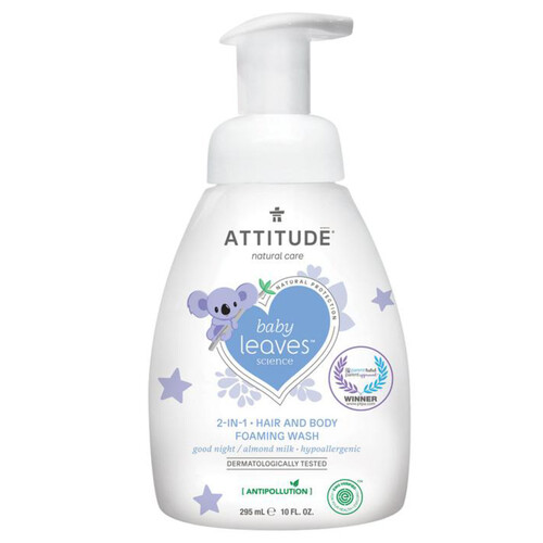 Attitude Baby Leaves 2-in-1 Hair and Body Foaming Wash Almond Milk 295 ml