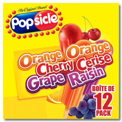 Popsicle Ice Pops Orange Cherry Grape 12 x 48 ml 