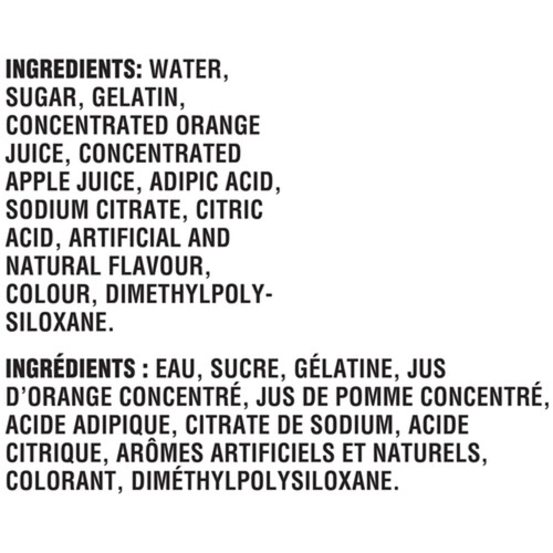 Jell-O Refrigerated Gelatin Snacks Orange 4 x 96 g