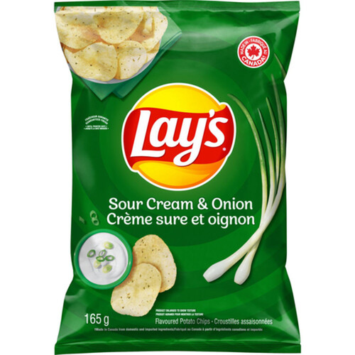 Lay's Sour Cream & Onion Flavoured Potato Chips 165 g