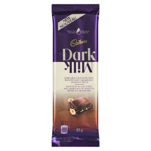 Cadbury Chocolate Bar Dark Milk Roasted & Caramelized Hazelnut 85 g