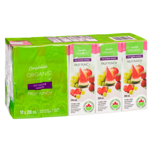 Compliments Organic Juice Fruit Punch 10 x 200 ml