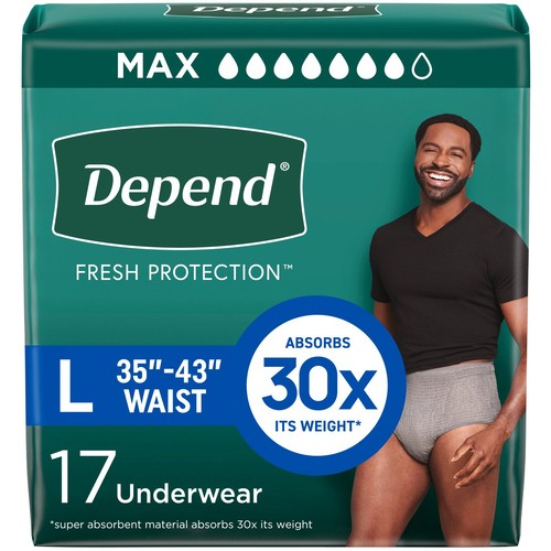 Depend Men's Underwear Large 17 Count