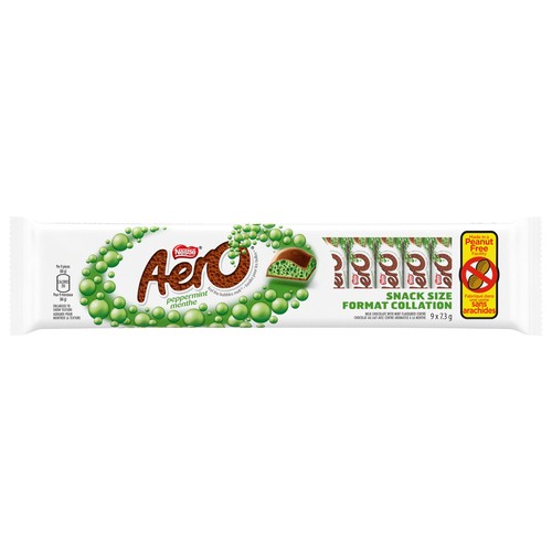 Nestlé Aero Peanut-Free Chocolate Bar Mini Peppermint 9 x 7.3 g