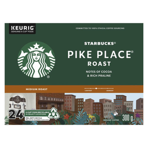 Starbucks Coffee Pods Pike Place Smooth & Balanced Medium Roast 24 K-Cups 300 g 