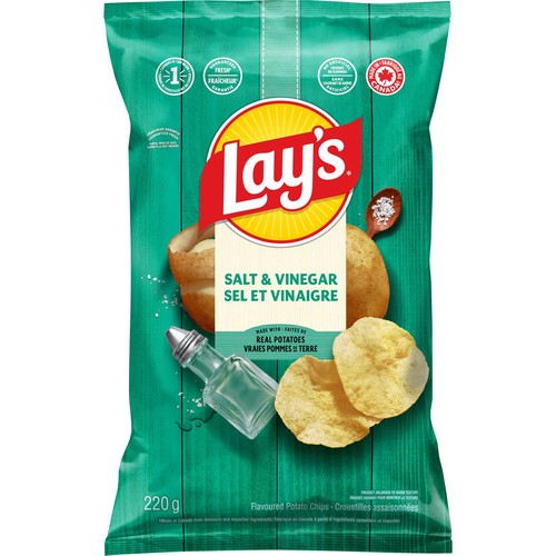 Lay's Potato Chips Salt & Vinegar Flavoured 220 g