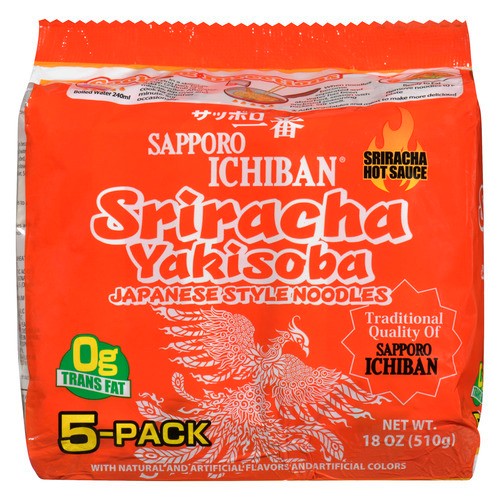 Sapporo Ichiban Instant Noodles Sriracha 5 Pack 510 g