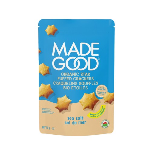 MadeGood Star Puffed Crackers Sea Salt 121 g