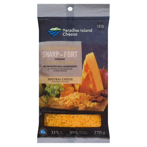 Paradise Island Cheese Shredded Sharp Cheddar 270 g