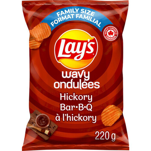 Lay’s Wavy Potato Chips Hickory BBQ 220 g