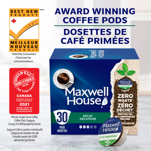 Maxwell House Coffee Pods Decaffeinated Medium Roast 30 K-Cups 292 g