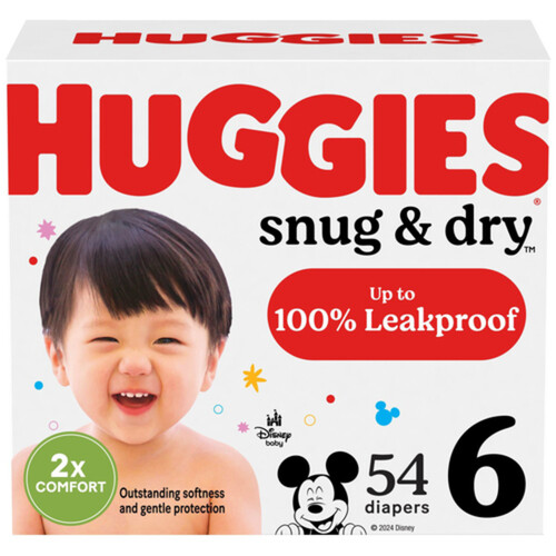 Huggies Snug & Dry Diapers Size 6 54 Count