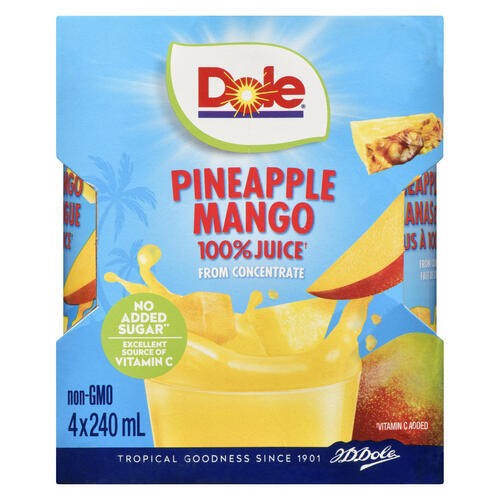 Dole Juice Pineapple Mango 4 x 240 ml