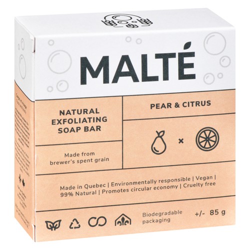 Malté Exfoliant Soap Bar Pear & Citrus 85 g
